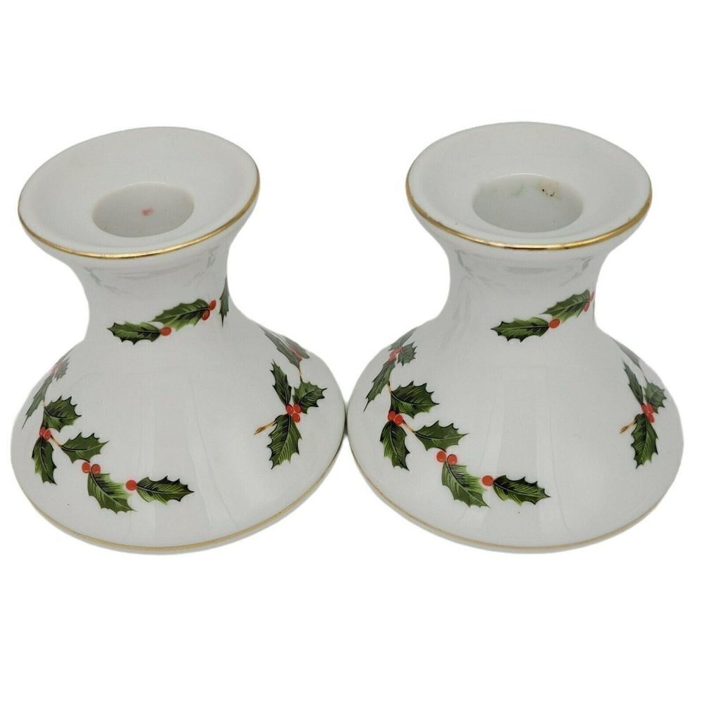 Vintage Lefton Taper Candlestick Holders Pair